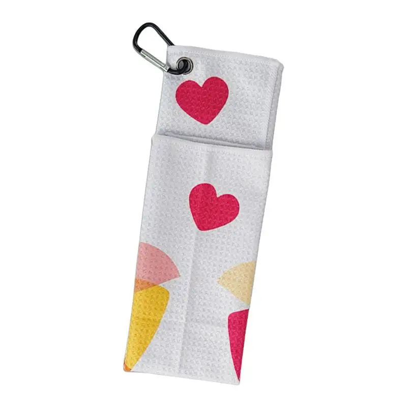 Golf Club Towel Love Pattern Golf Club Towel Golf Cleaning Towel Men's Golf Towels For Women And Men