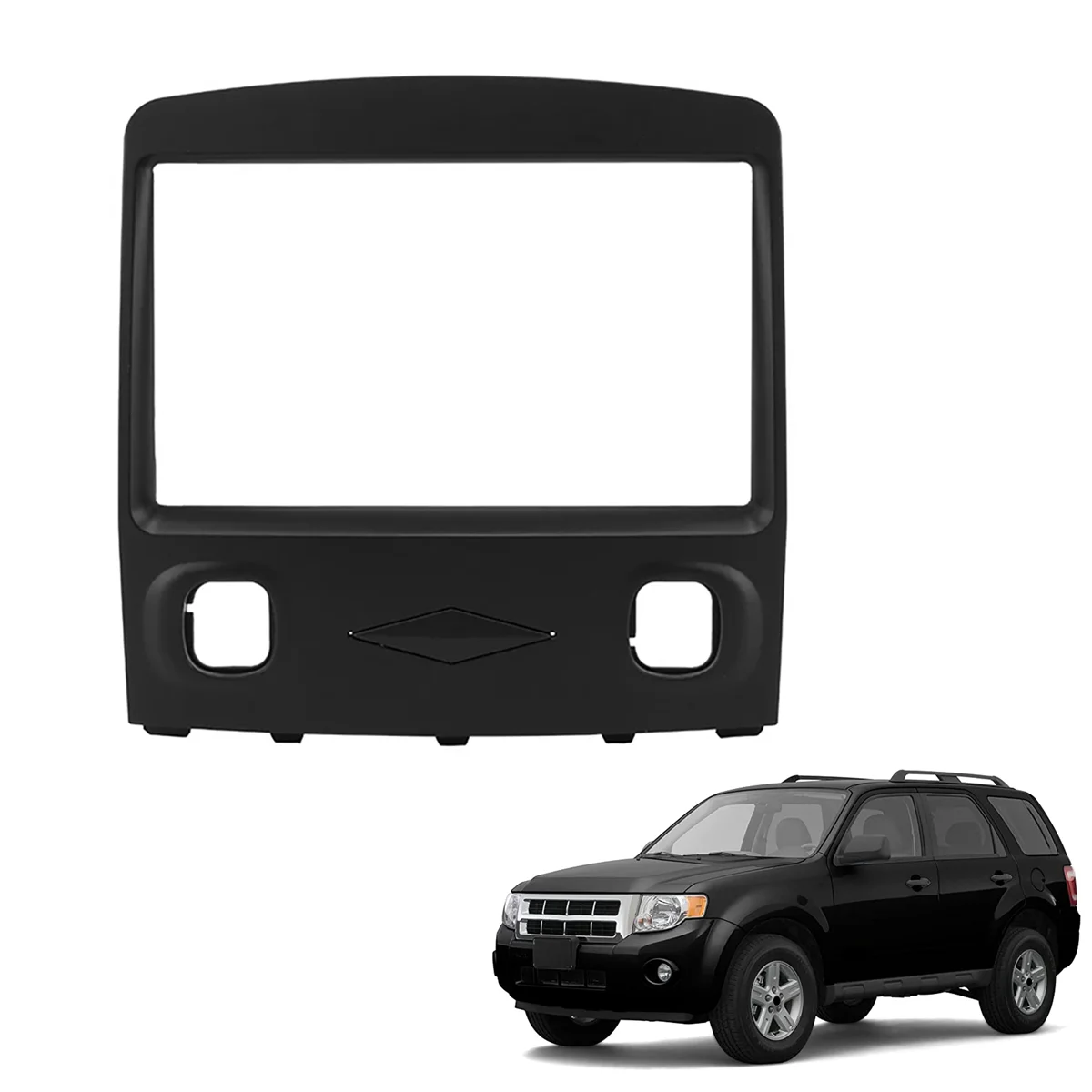 2X 2Din Radio Fascia for Escape 2008-2010 DVD Stereo Frame Plate Adapter Mounting Dash Installation Bezel Trim Kit