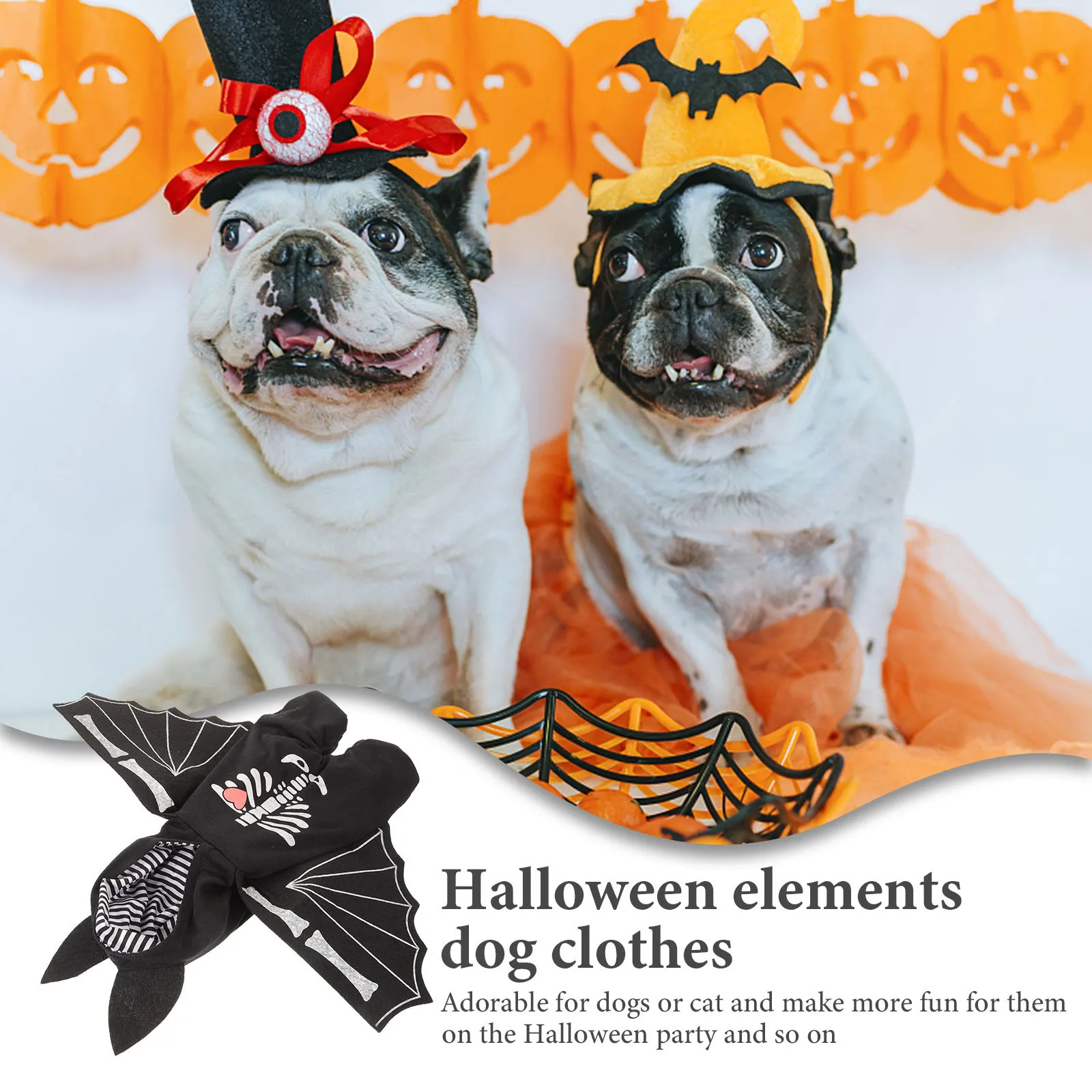 

Pet Transformation Costume Halloween Bat Style Dog Cosplay Outfit For Small Dogs Cats Comfortable Puppy Clothes