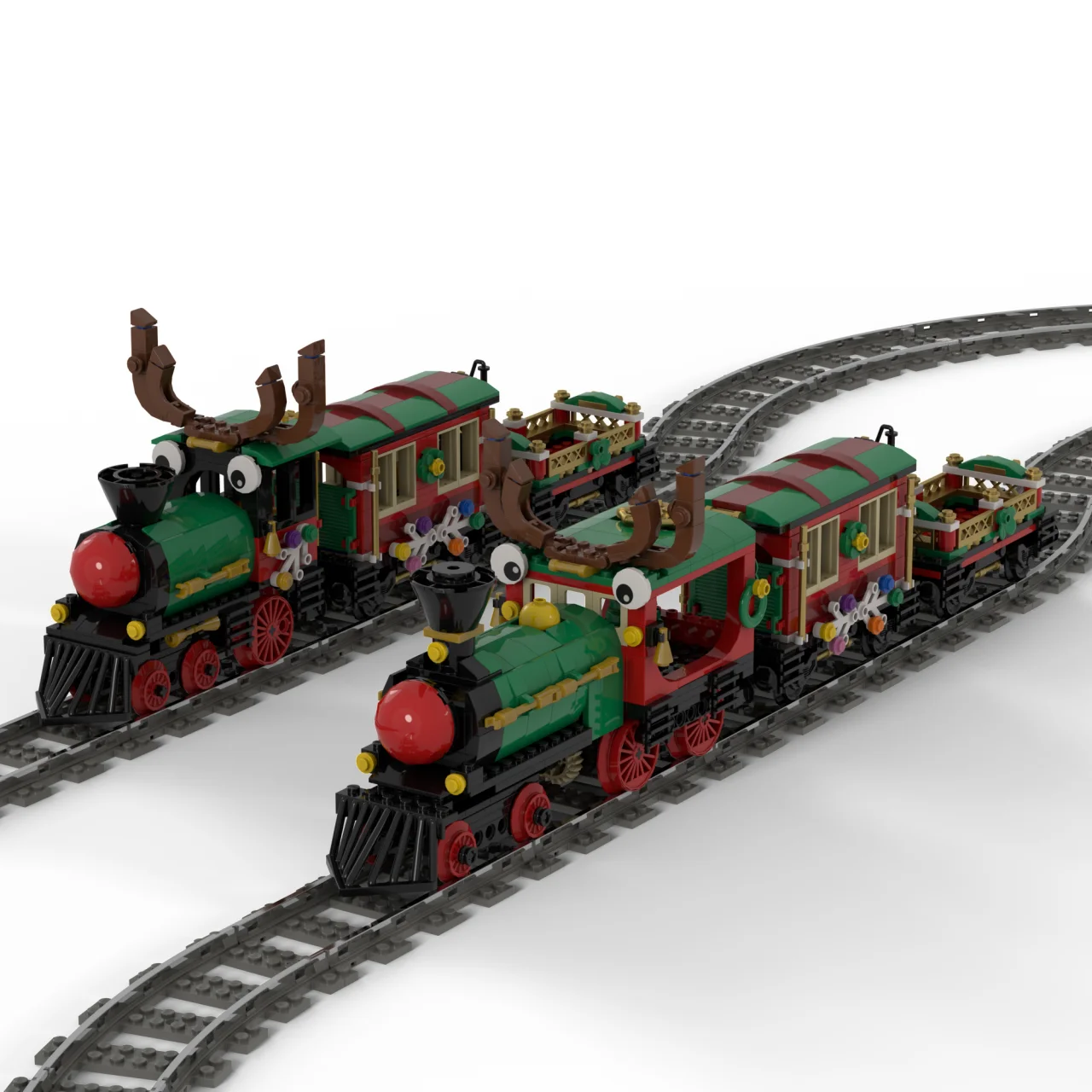 لوازم حفلات عيد الميلاد الكهربائية Rc الأيائل قطار اللبنات لعب الاطفال عيد الميلاد عمل الشكل الأيائل سانتا كلوز بيت الزنجبيل