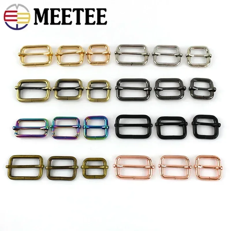 10/20Pcs 13-50mm Metal Slides Tri-glides Roller Pin Buckles Handbag Strap Slider Adjuster Belt Buckle DIY Bag Garment Accessoies