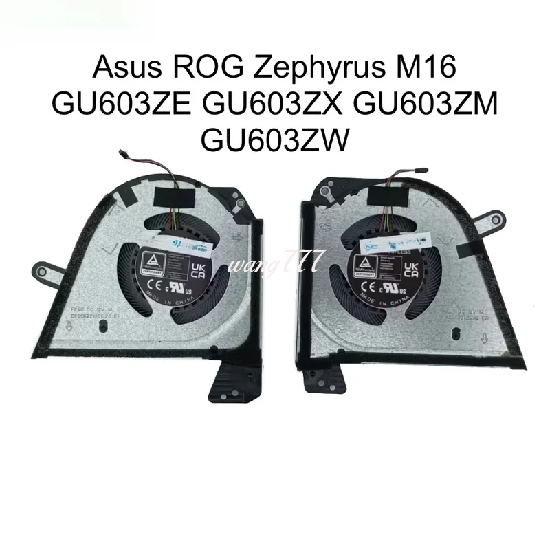 CPU GPU Cooling Fans For Asus ROG Zephyrus M16 GU603 GU603ZM GU603ZE ZW GU603ZX Laptop Cooler Fan 13NR08R0T02111 13NR08R0T03111