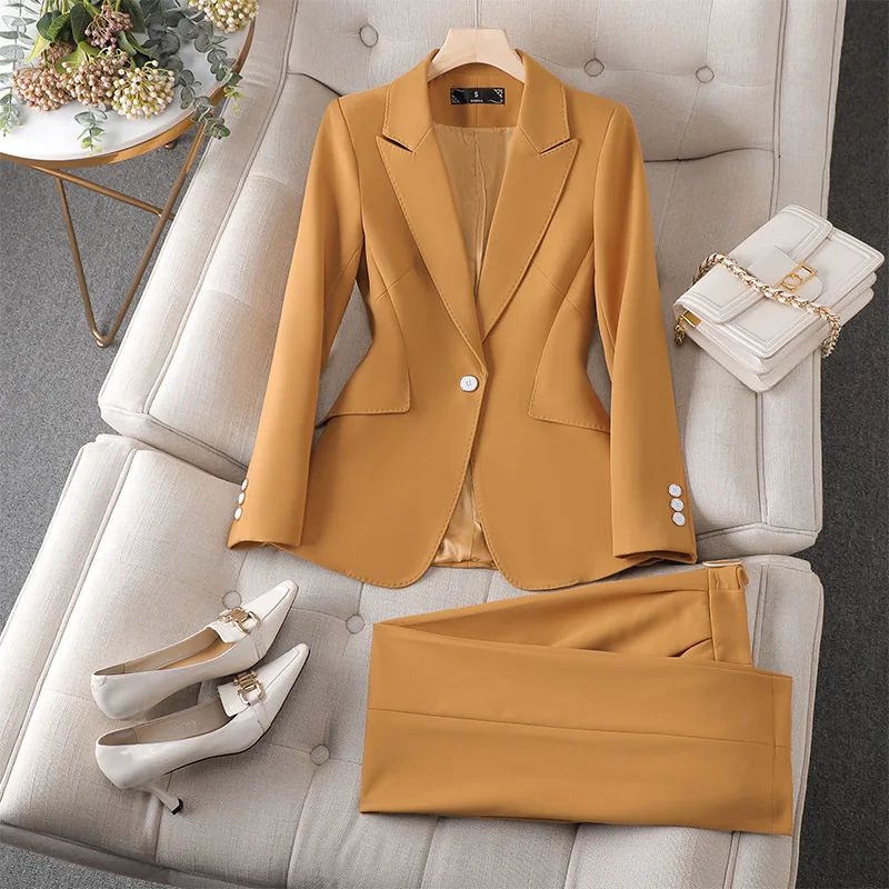 NAVIU Black Suits Women Autumn New Temperament High End Slim Professional Formal Blazer And Pants Sets Office Lady Work Wear