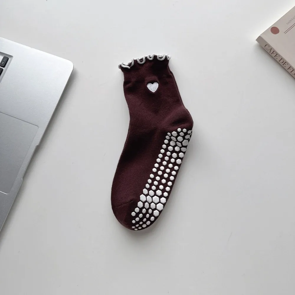 

New Cotton Yoga Socks Ruffle Cuff Non Slip Grip Socks Silicone Grips Breathable Ballet Socks Yoga Barre Ballet