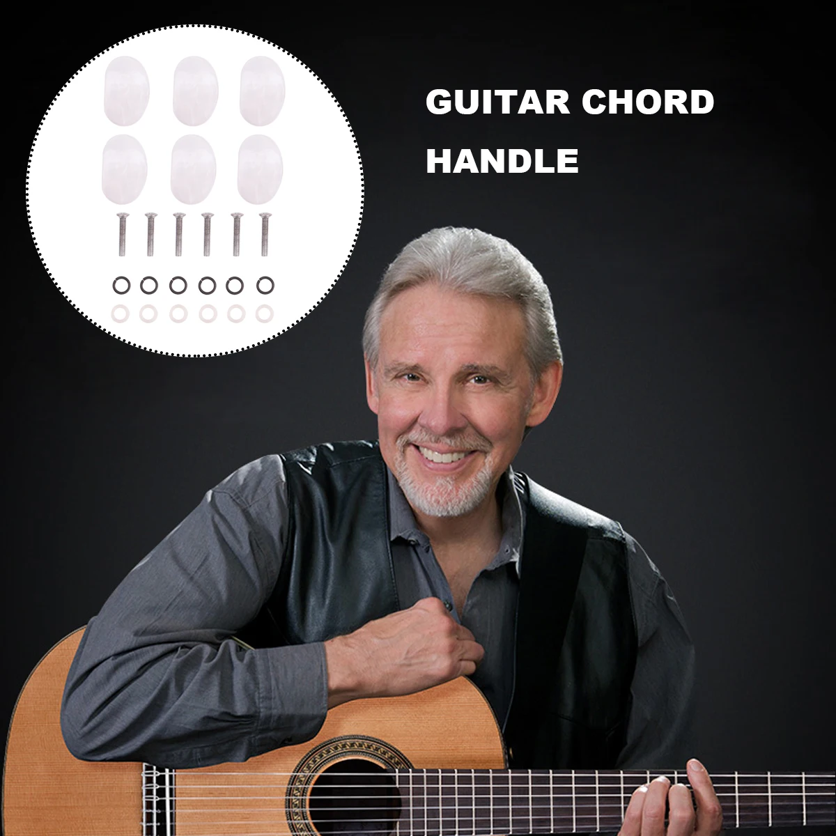 

6 pcs Guitar Tuning Peg Knobs Replacement For Acoustic Electric Guitar Machine Head Universal Fit Includes Ferrules Screws