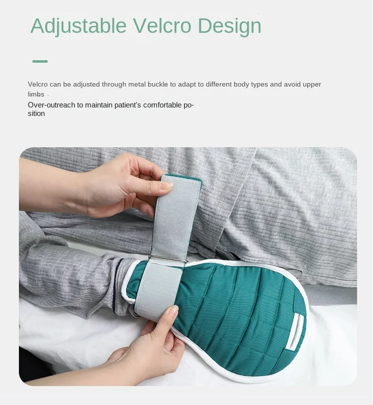 Anti-Extrubations-Rückhaltehandschuhe, doppelte Zurückhaltung von Händen und Beinen, atmungsaktiv, Anti-Greifen, Handgelenk und Bein, feste dicke Baumwolle – Detail 5