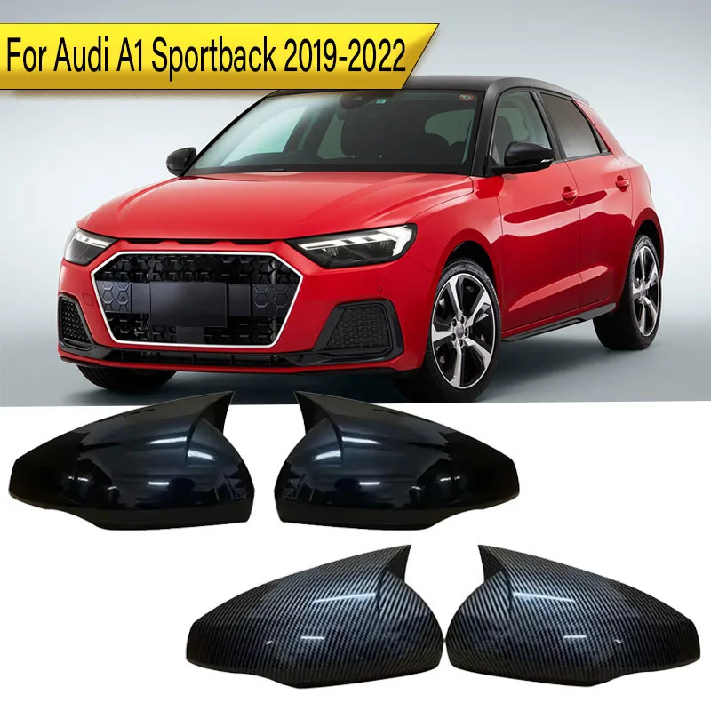 

Для Audi A1 Sportback 2019-2022 Замена крышки зеркала Глянцевый черный корпус внешнего бокового зеркала