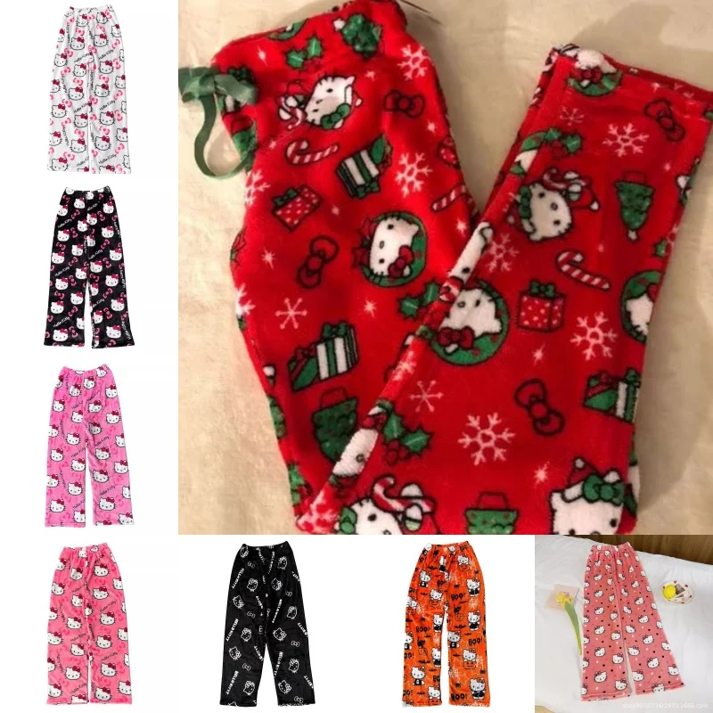 

Hello Kitty Pants Kawaii Anime Women Accessories Versatile Dormitory Home Warmth Shopping Walking Pants Cute Girl Gift Wholesale