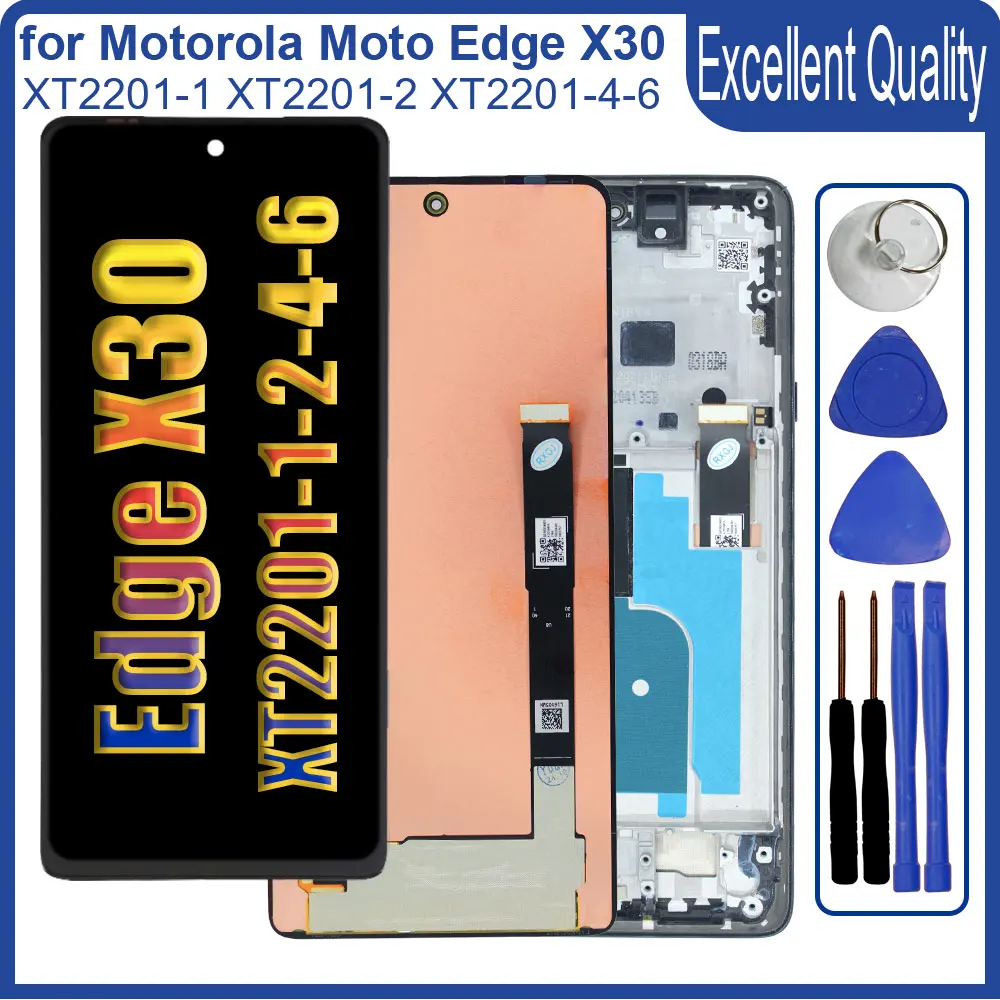 6.7'' LCD for Motorola Moto Edge X30 XT2201-1 LCD Display Touch Screen Digitizer Aseembly Replacement for Moto Edge X30 XT2201-2