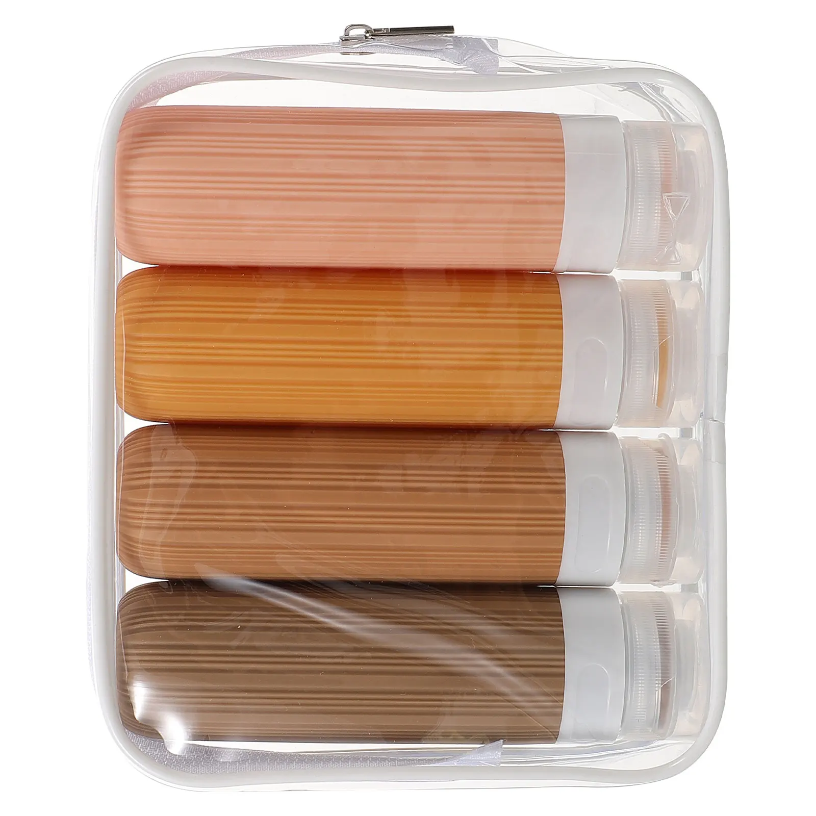 

4pcs Squeezable Tubes Refillable Empty Silicone Bottles For Shampoo Conditioner Lotion Body Wash Toiletries Travel Size