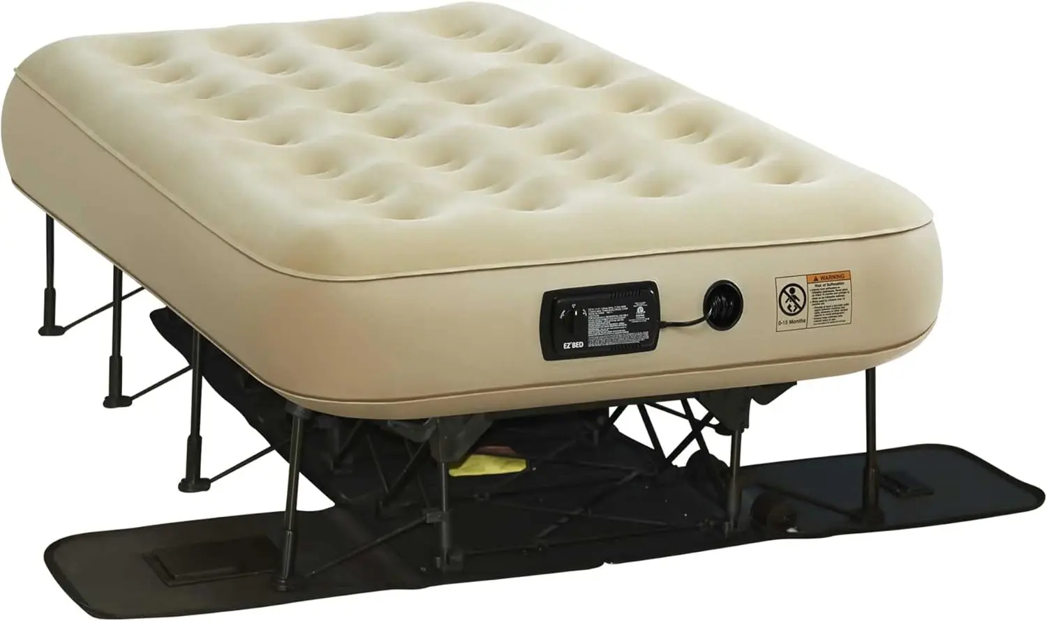 Twin Self Inflating Air Mattress with Built-in Frame, Pump and Wheeled Case, Blow Up Inflatable Air Bed