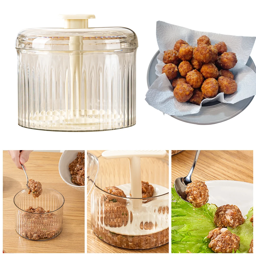 

Translucent Round Fish Beaf Rice Ball Making Device Kitchen Meatball Mold Kitchen Extruded Meatball Making Tool Kitchen Gadgets