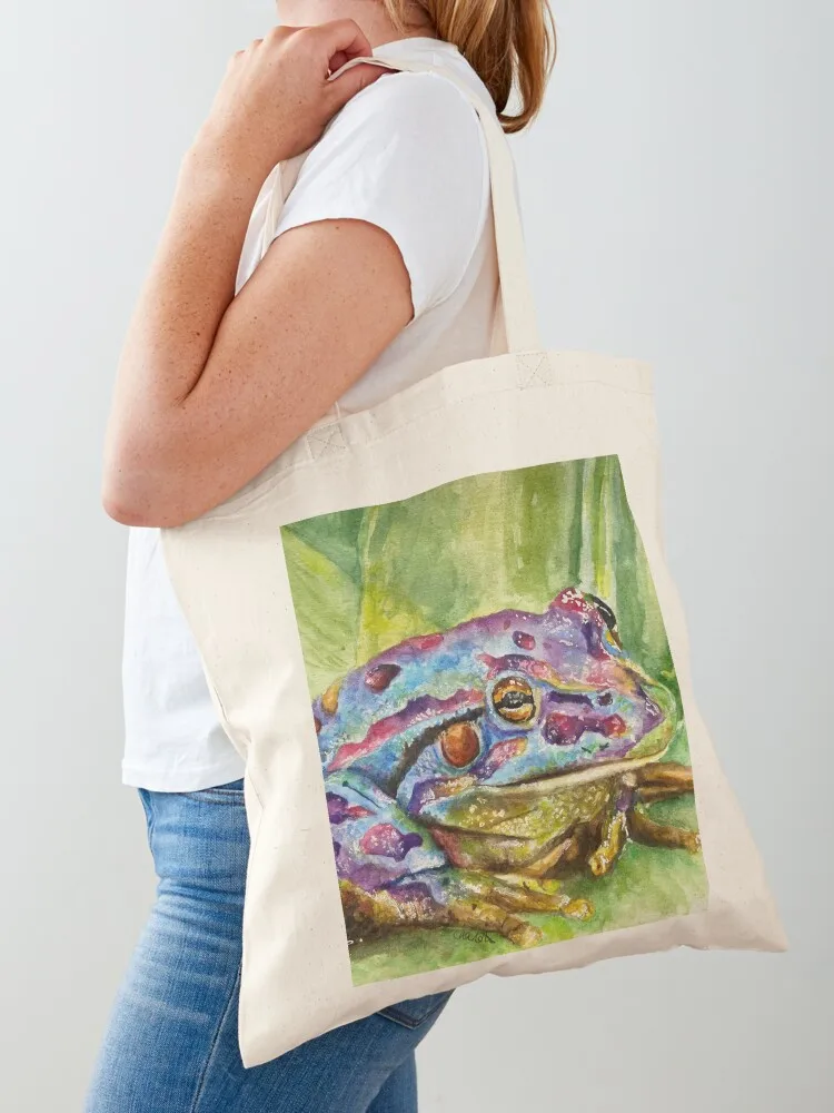 

colourful bi frog Tote Bag woman shopping bag foldable reusable bag Eco sacs de shopping