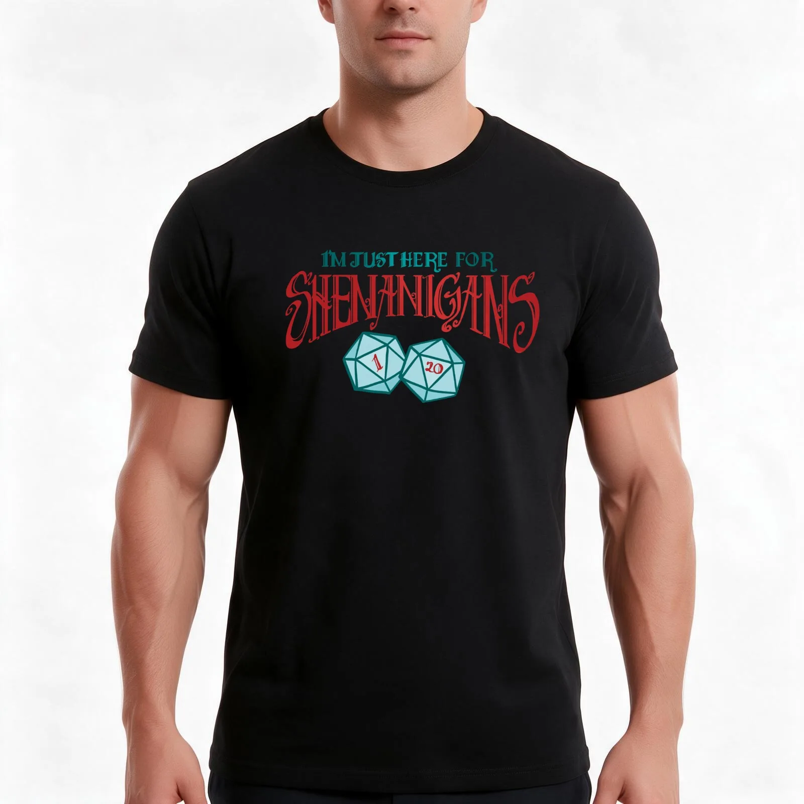 Here for Shenanigans T-Shirt, Summer Casual Cotton Tee, Oversized Streetwear Tops, Vintage Graphic Print, Loose Fit Short Sleeve