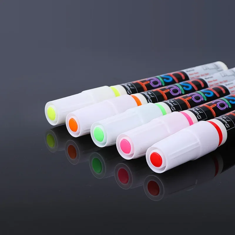 8/12 stücke eras ebale Farbe Kunst Marker fluor zieren den Bildschirm Glas elektronischen Bildschirm wasser basierten Farb stift Farbe Licht Stift Set