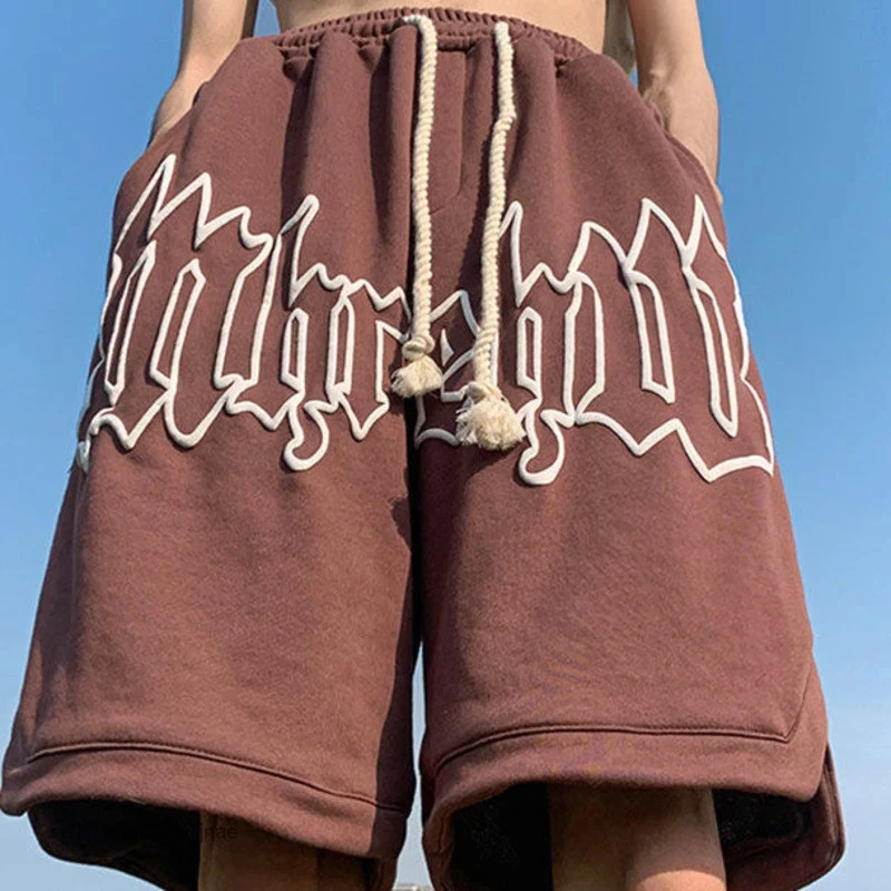 MEXZT Y2K Streetwear Shorts Women Harajuku Letter Print Oversize Sports Shorts Couple Bf Hip Hop Casual Basketball Short Pants