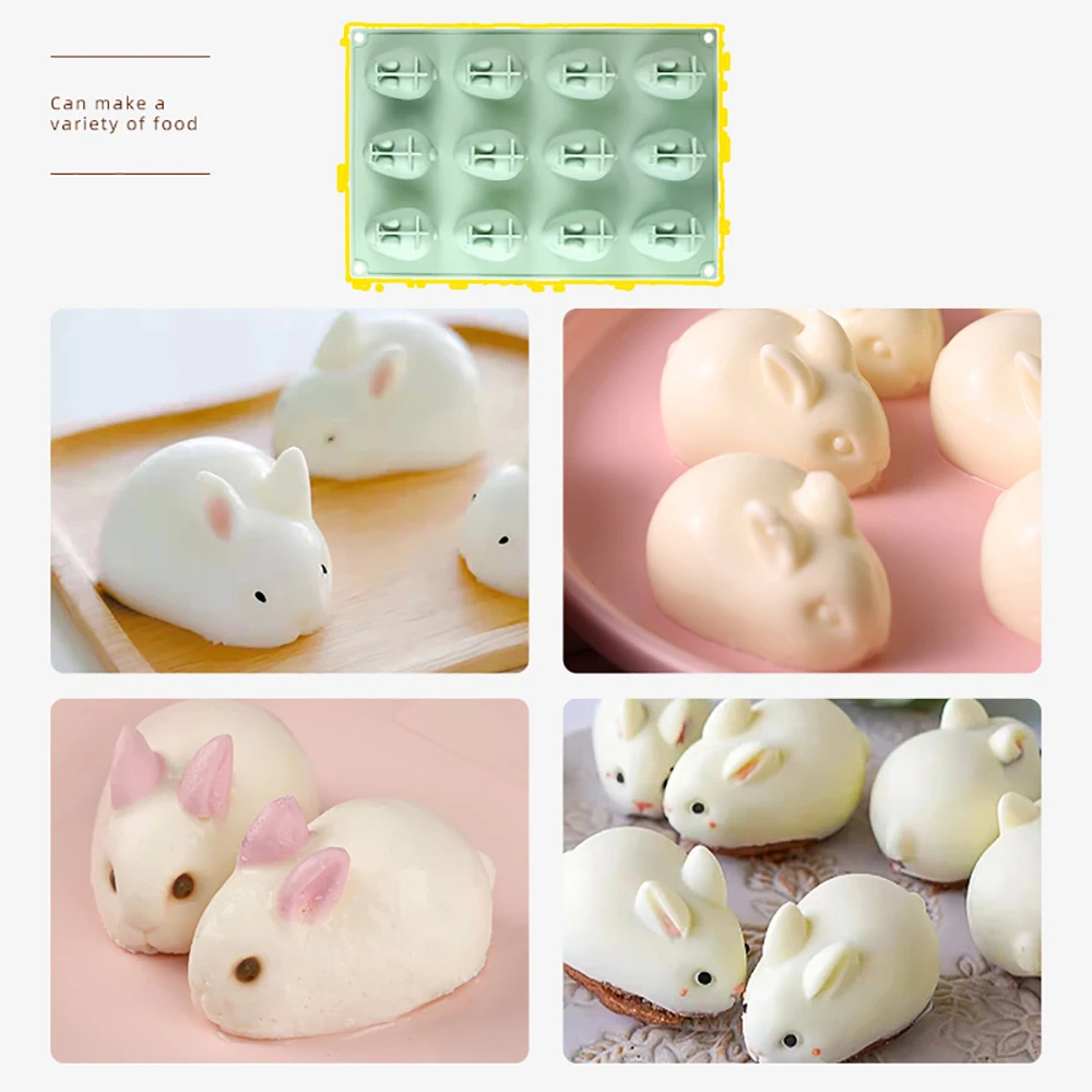 Rabbit Little Pig Silicone Cake Mold Cartoon 3D Pudding Milk Jelly Food Grade Mould Chocolate Fondant Dessert Baking Tools