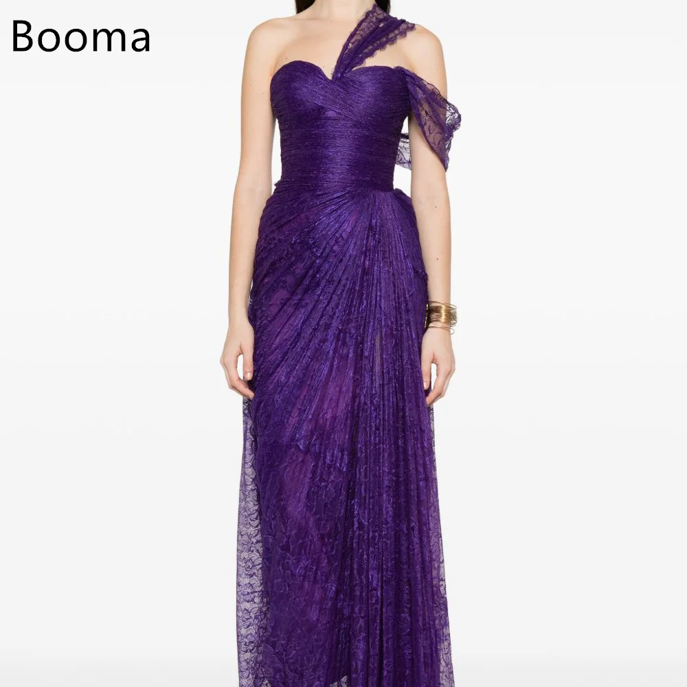 

Booma Elegant Mermaid Purple Off The Shoulder Lace Pleat Dresses Formal Party Gowns for Women Simple Prom Gown Customize 2025
