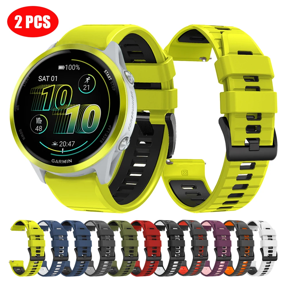حزام ساعة سيليكون لـ Garmin Venu 4 3 2 SQ Sport Band Forerunner 570 265 165 245 255 Music/Vivoactive 6 5 سوار Correa