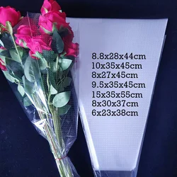 100cps Transparent Plastic Flower Packaging Bags Rose Bag Florist Supplies Valentine's Day Mother's Day Gift Wrap Party Decor