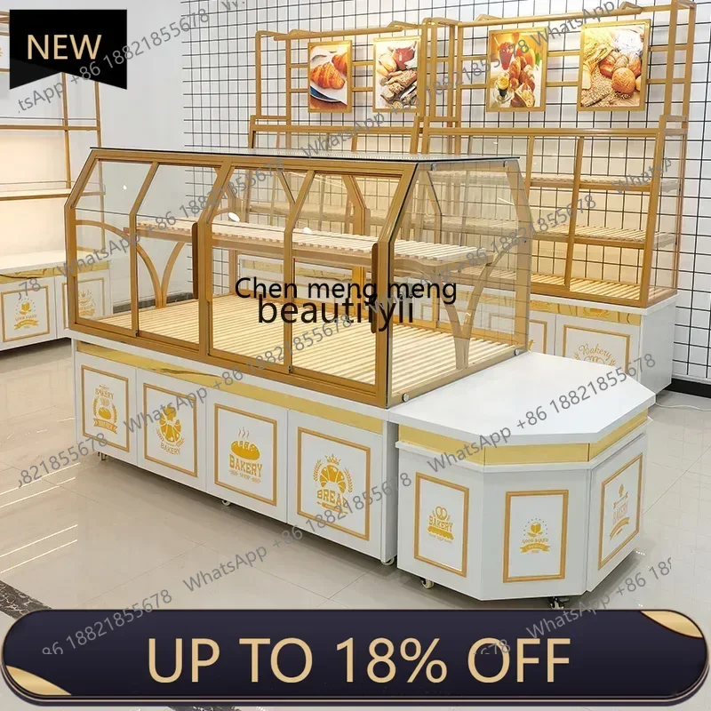 

Z189 A56 Bread Display Side Cabinet Baking Shelf Commercial Glass Cake Model Sample Cabinet