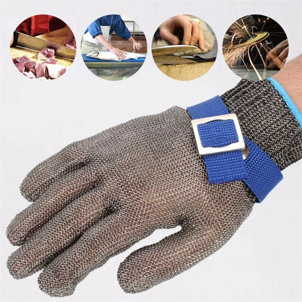 Anti-cut Mesh Metal Glove Safety Cut Proof Stab Resistant Stainless Steel Wire Metal Mesh Butcher Protect Cut-Resistant Gloves
