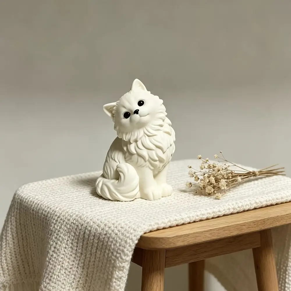Collection 3D Printed Kitten Sculpture Cute Mini Size Desktop Ornament Home Decoration Cat Shape Crafts Christmas Gift