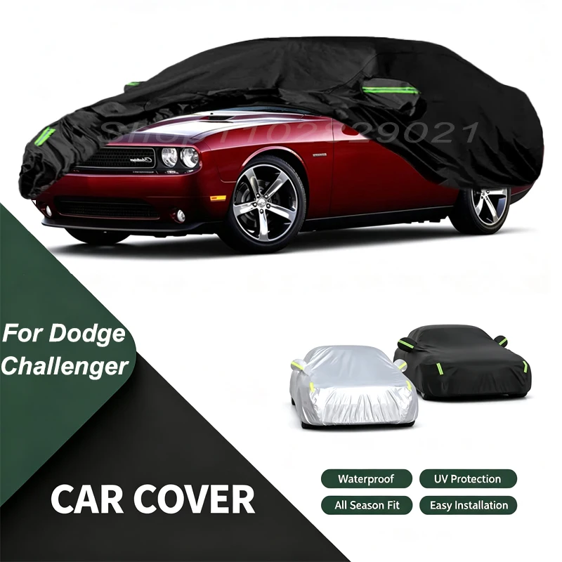 Car Cover For Dodge Challenger Waterproof Dustproof Outdoor Protection, UV Snow Sun Resistant Auto Exterior Cover Car Sunshade