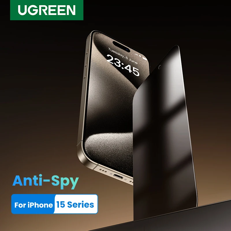 

UGREEN 2 шт защита экрана конфиденциальности для iPhone 15 14 13 Pro Max анти-шпионское закаленное стекло для iPhone 14 Plus защитные пленки