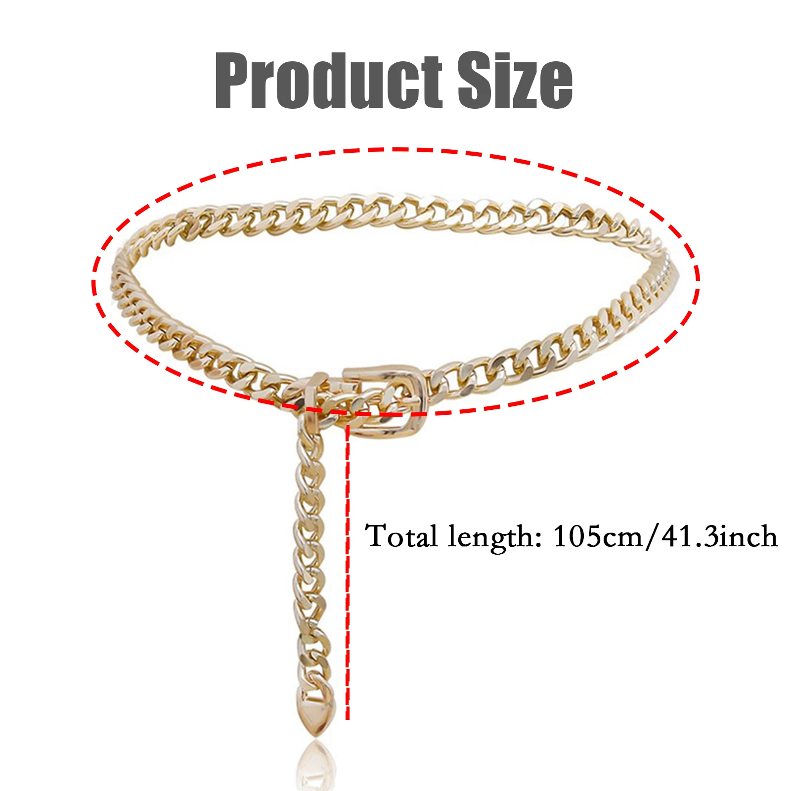 Hot Women Chain Belt Metal Waist Chain Dress Belts Adjustable