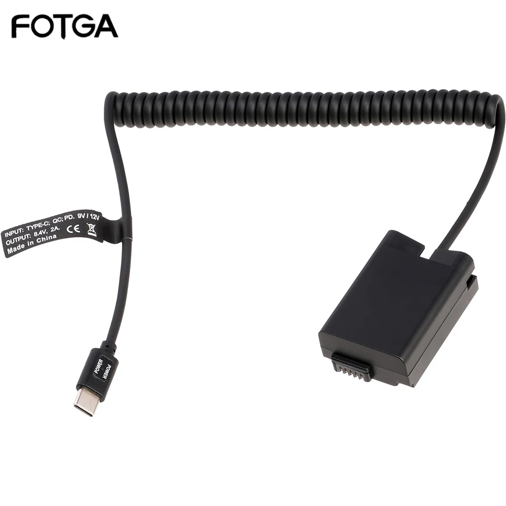 

FOTGA USB Type-C Connector to EN-EL25 Dummy Battery Power Adapter for Nikon ZFC Z30 Z50 For Camera Monitor Wireless Transmitter