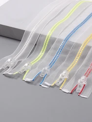 1/2PCS 20/80cm 5# Resin Zippers Transparent Open Close End Plastic Puller Zipper For Sewing Jacket Clothes Bags Accessories