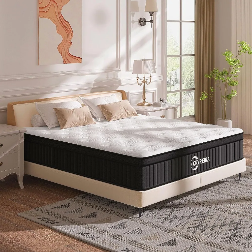 

Queen Mattress, 12 Inch Queen Hybrid Mattress in a Box, Upgrade Individually Pocket Springs, Medium Firm, Pressure Relief, Breat