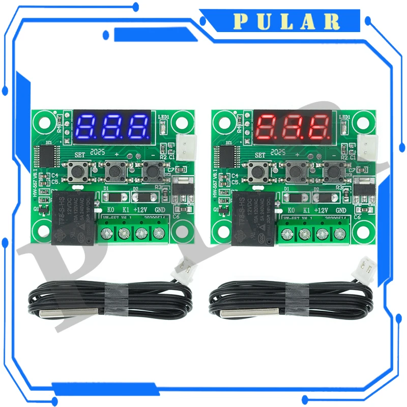 1PCS PLR W1209 DC 12V Red/Blue Heat Cool Temp Thermostat Temperature Control Switch Temperature Controller