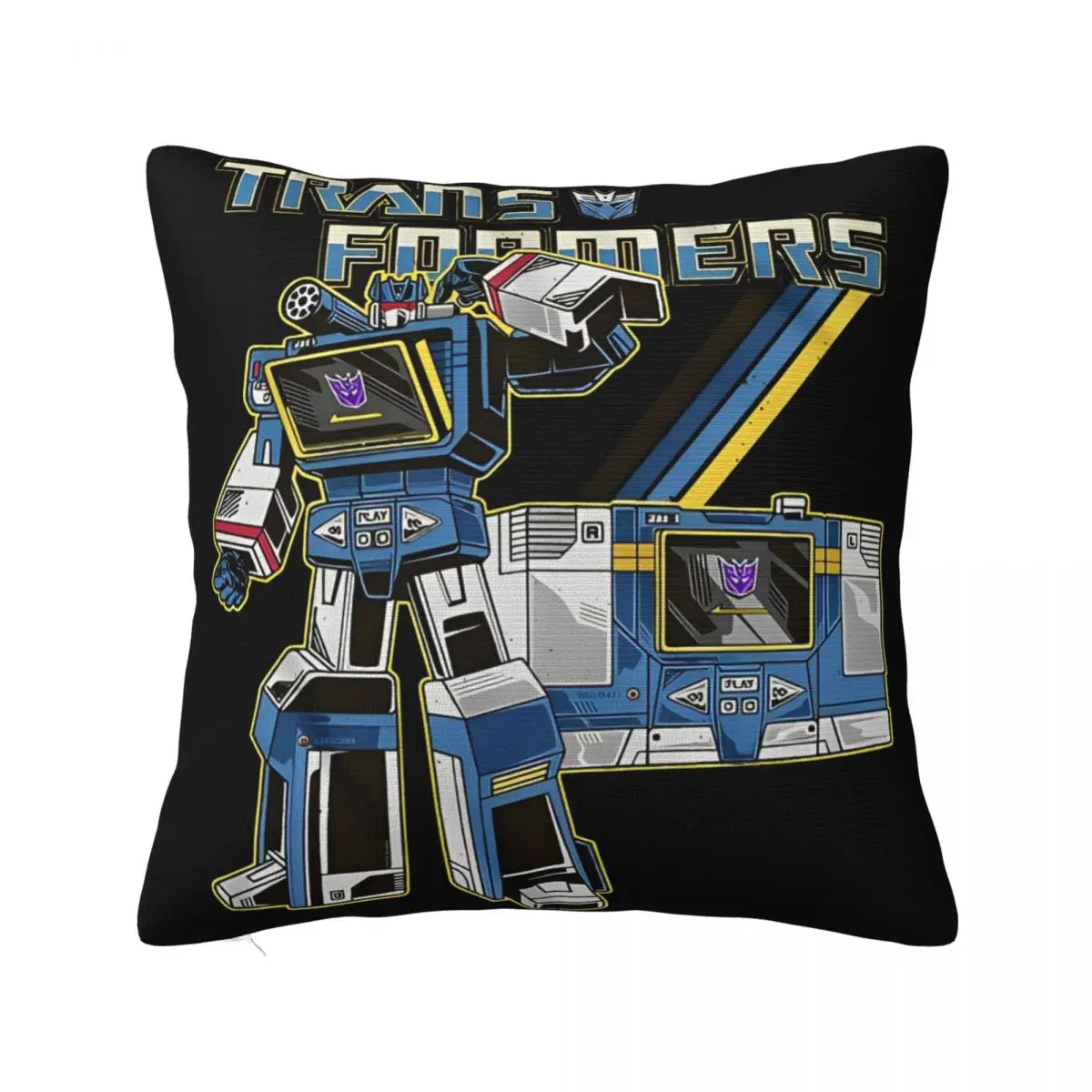 Cartoon Soundwave G1 Retro TRANSFORMERS Pillowcases Cute Print Home Sofa Throw Pillow Cover Car Cushion