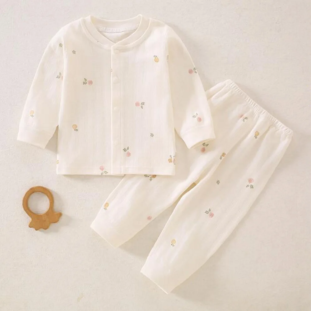 Baby Girl Sets Combed Cotton Long Sleeve Tops Pants Two Pieces Spring Autumn Winter Newborn Clothes Casual Baby Boy Outfits