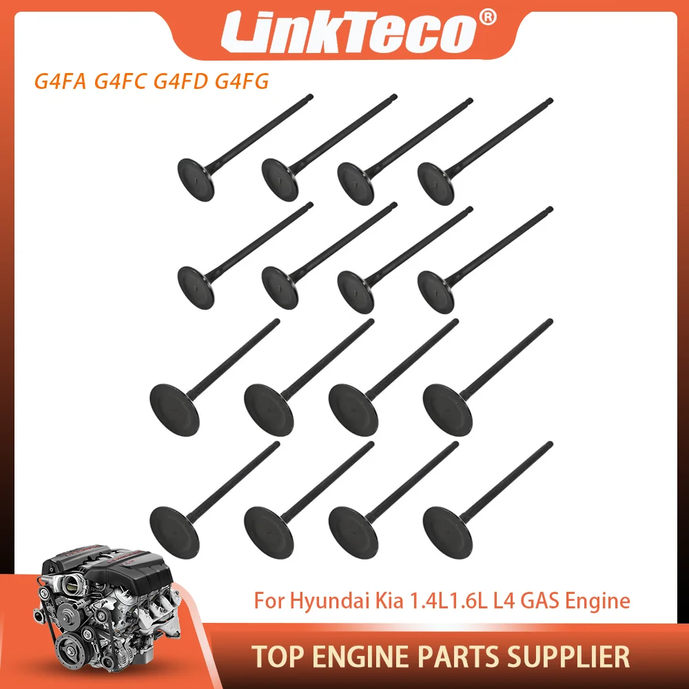 

Комплект деталей двигателя, комплект впускных и выпускных клапанов, подходит для 1.4 1.6 L L4 GAS G4FA G4FC GF4D G4FG для Hyundai Kia 1.4L 1.6L 06-22 22211-2B400