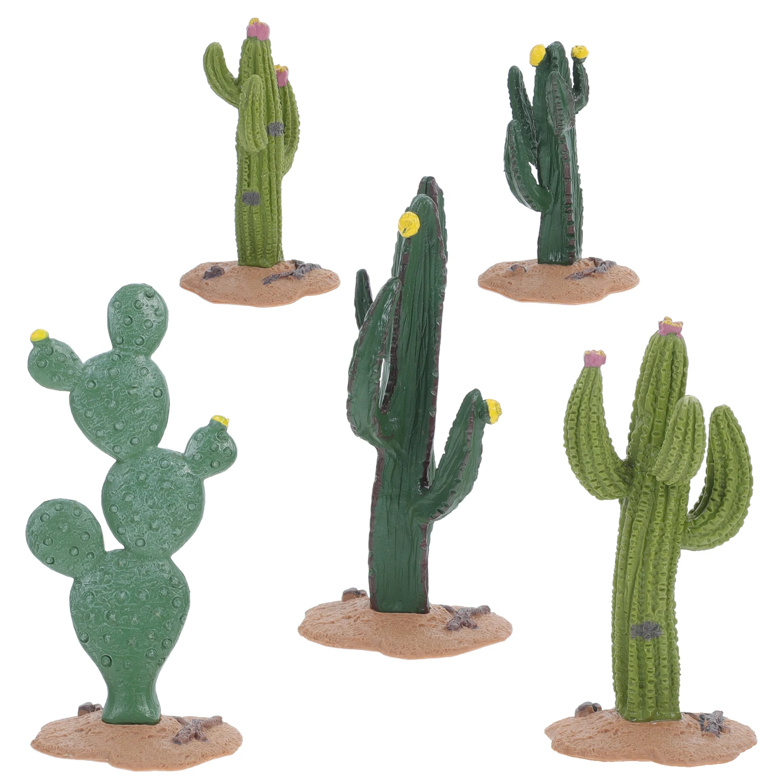 5 Pcs Cactus nament Artificial Figurines Decorative Plants Simulation Office Desktop Decor Simulated Crafts