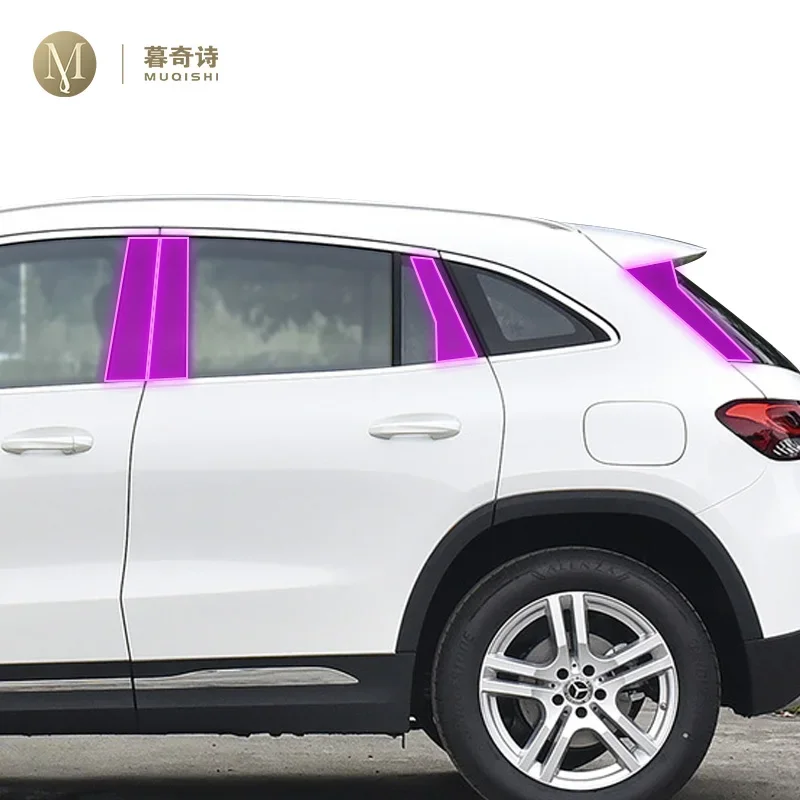 For Benz GLA X156 AMG 2020-2023 Car Exterior Body film B C Window pillar Scratch prevention Repair membrane TPU PPF Film refit