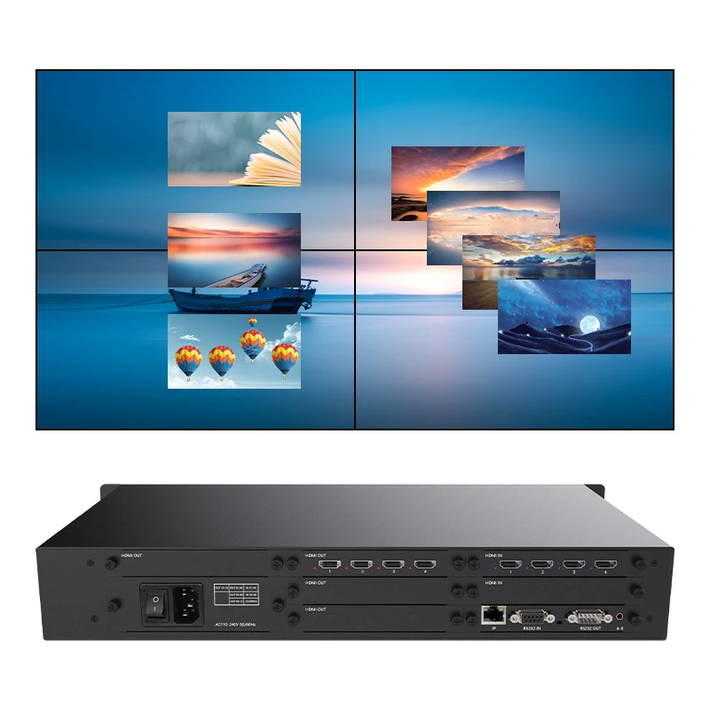 

LED TV Wall image Splicing Processor 4 input 4 output HDMI Matrix Switcher HDCP1920x1080P60Hz HD Controller WEB/RS232 Control