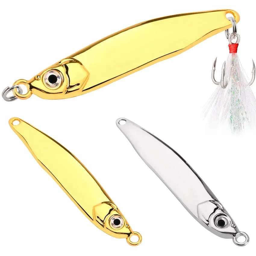 1PC Gold Silvery Metal Spoon Spinner Fishing Lure Spoonbait Crankbaits Fishing Wobblers for Pike Artificial Bait image 2