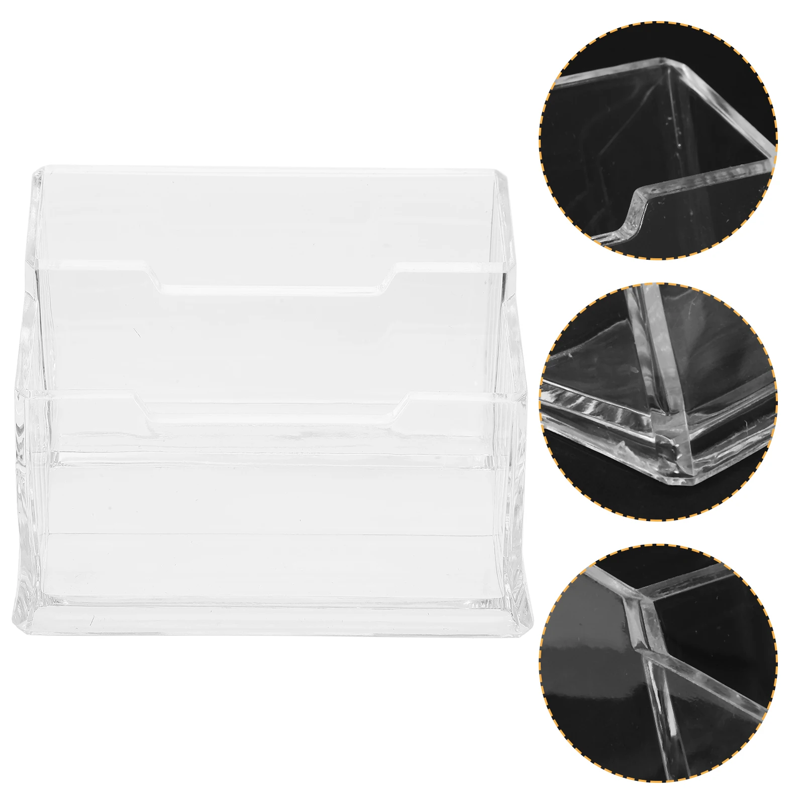 

Business Card Holder Transparent Desk Organizer For Office Table Display Stand Reusable Plastic Name Card Storage Box
