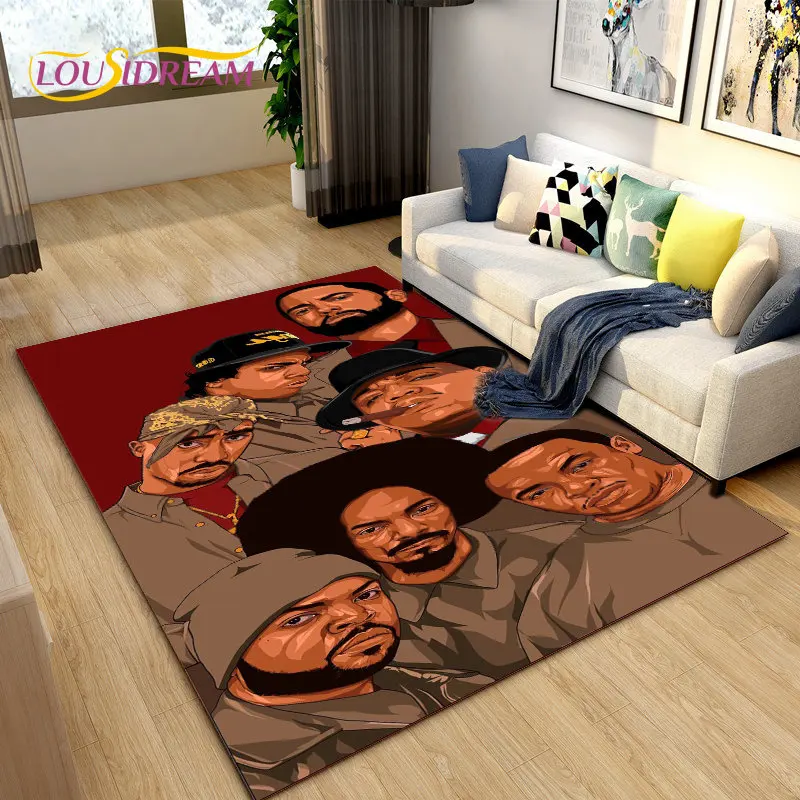 Hip Hop Art Rapper Legend Star Area Rug Large,Carpet Rug for Living Room Bedroom Sofa Doormat Decoration,Kids Non-slip Floor Mat