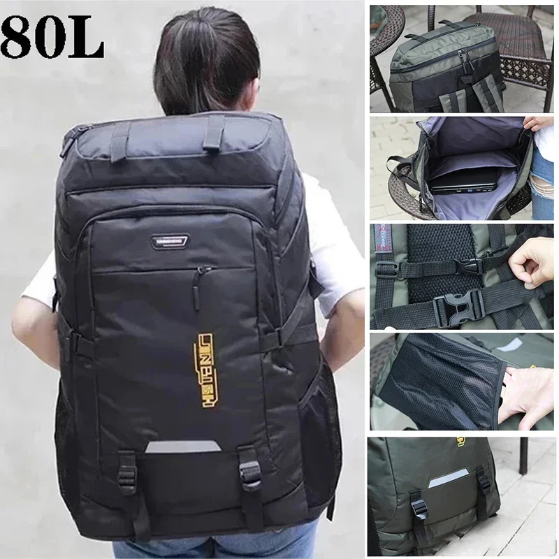 

80L 50L Men's Outdoor Backpack Climbing Travel Rucksack Sports Camping Hiking Backpack School Bag Pack for Male Female Women