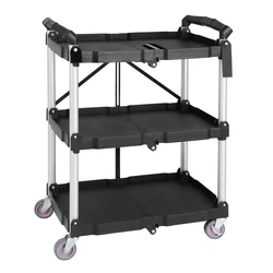 New Wholesale 3-Tier Folding Trolley Kitchen Equipment for Dining Service Restaurant Food Carts Service Trolley