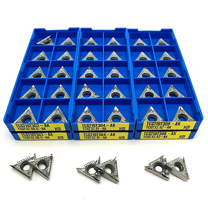 TCGT16T302 TCGT16T304 TCGT16T308 Utensile per tornitura esterna in alluminio Utensile per tornio CNC Lavorazione di rame, alluminio, legno, inserto per tornitura