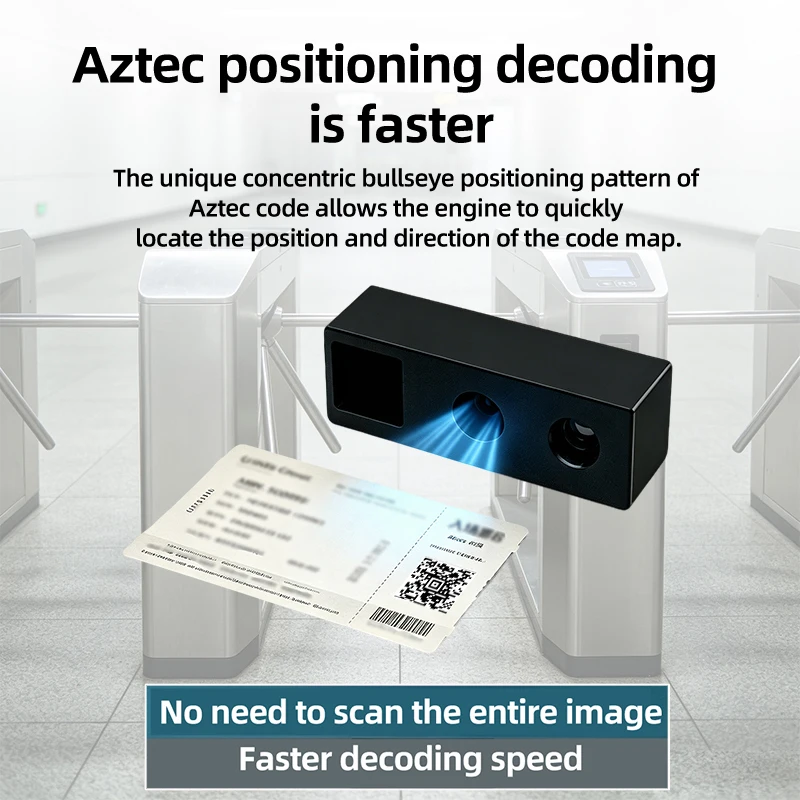 LONVILL TTL USB ISO24778 Secure Aztec Validation Embedded Electronic Pass Tickets Scanning Event Access Scanner Module view 6