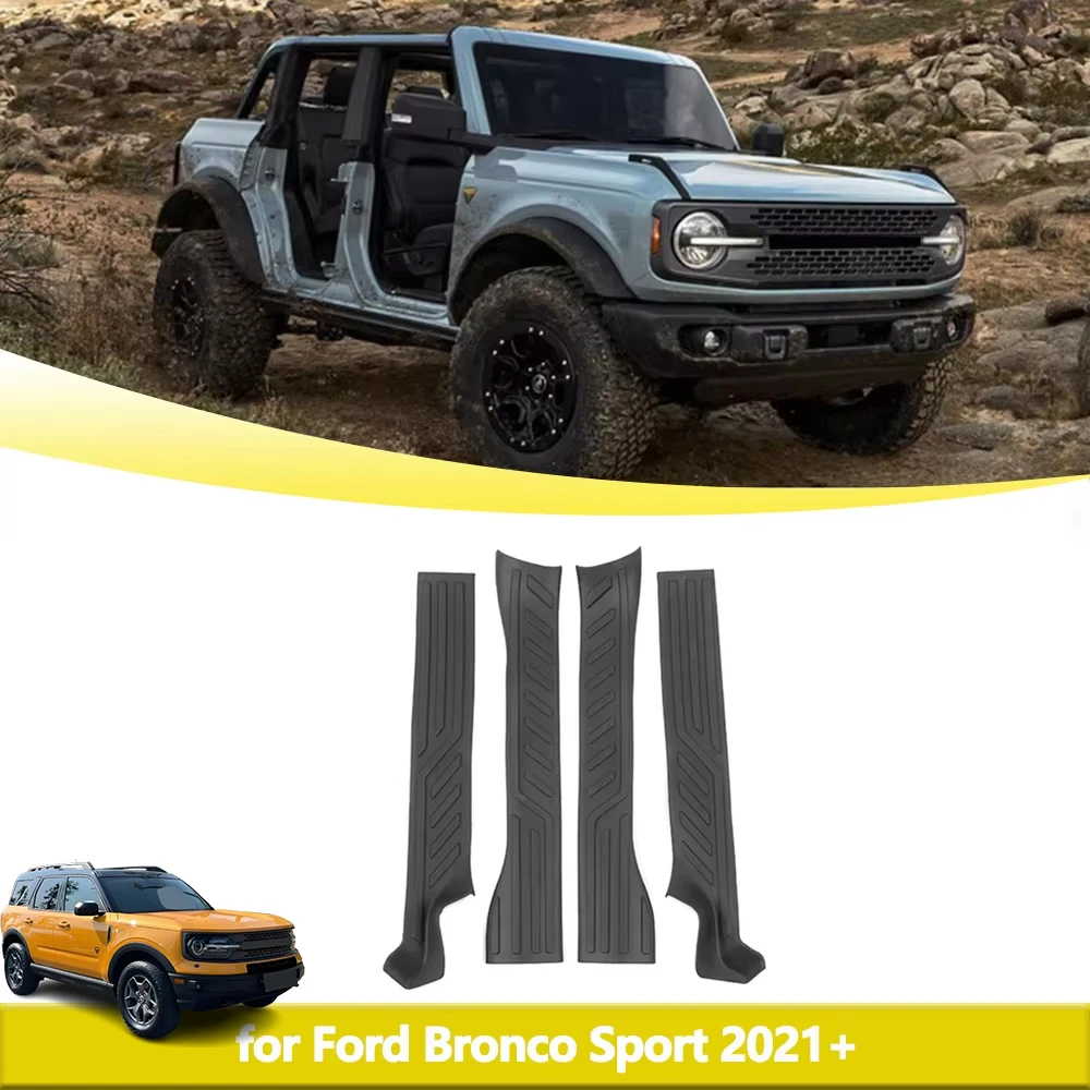 

Защитная накладка на порог автомобиля, резиновая полоса, защита для Ford Bronco Sport 2021 2022-2025, автозапчасти, аксессуары для интерьера, черный цвет
