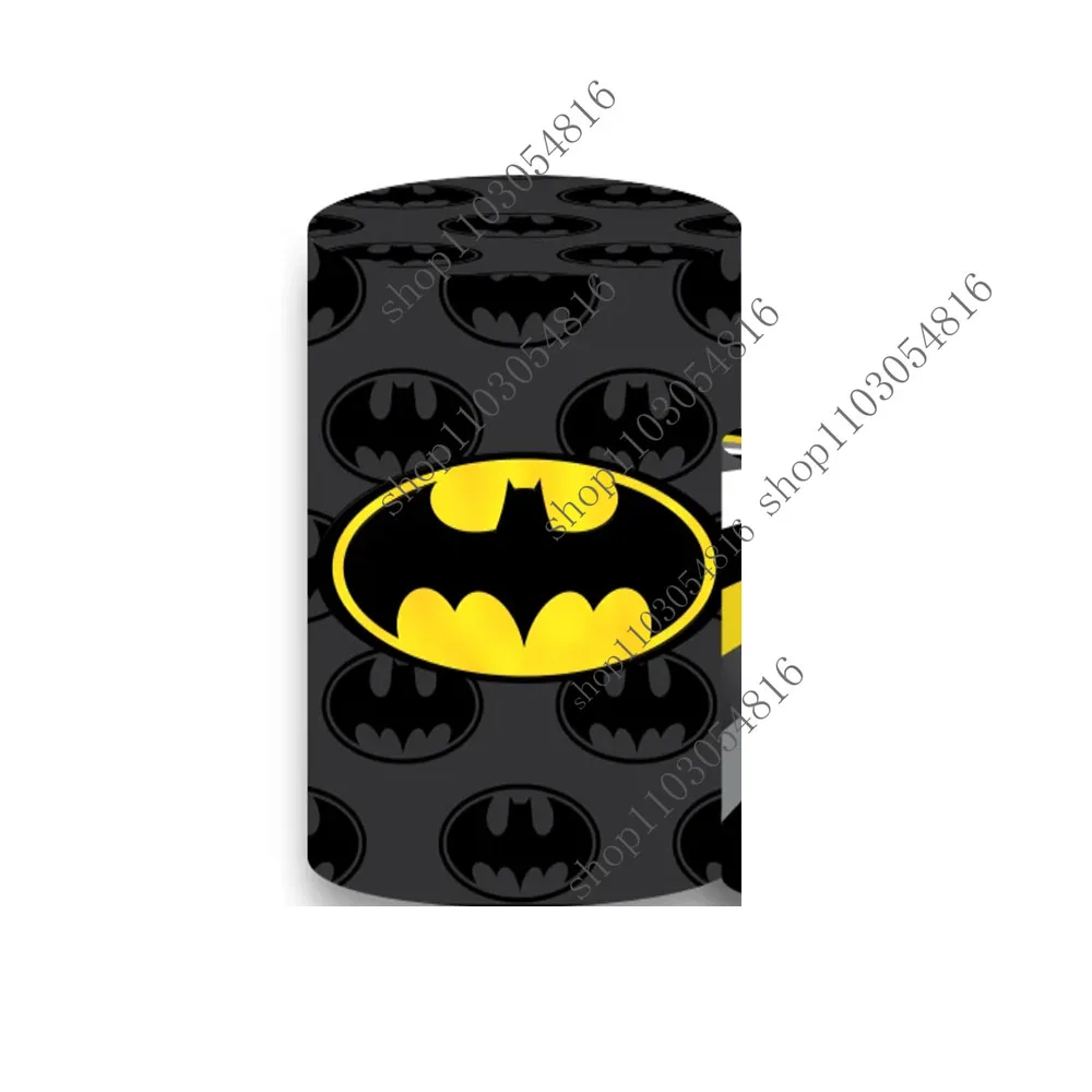 Tło fotograficzne Batman dla dzieci na urodziny, okrągłe tło do zdjęć, tło do zdjęć na imprezy, osłony na podest do fotobudki, artykuły tematyczne na przyjęcie.