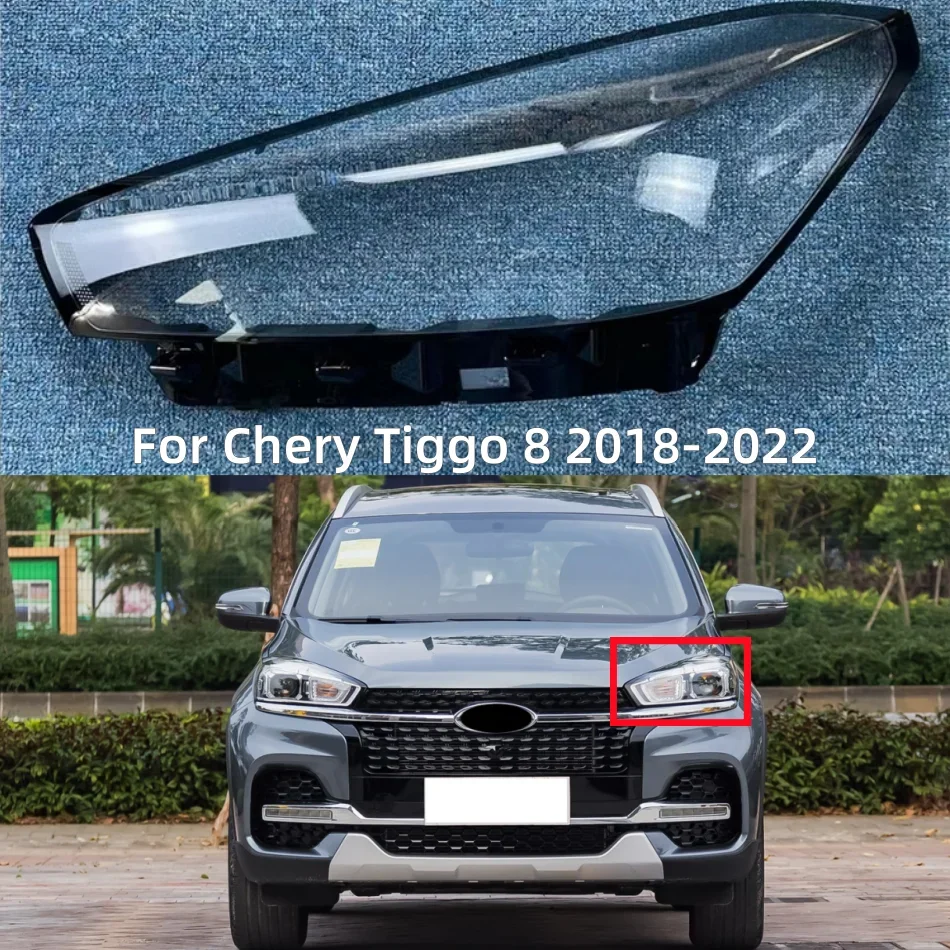 

For Chery Tiggo 7/8 2018 2019 2020 2021 2022 Front Headlamp Cover Headlight Shell Transparent Lampshade Lens Plexiglass